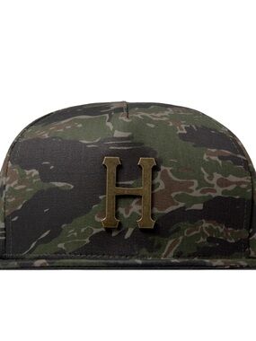 Olive Tiger Camo Metal H Snapback Cap hat